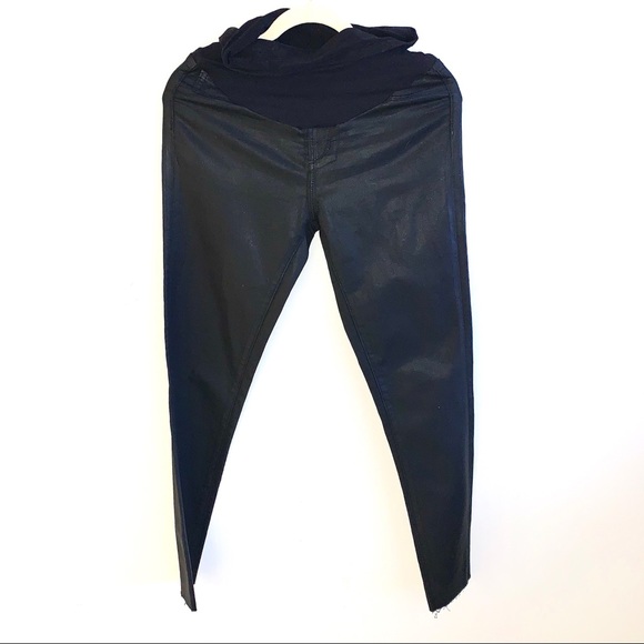 Black Maternity Leather Pants - Picture 2 of 10
